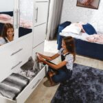 bali D4 valge riidekapp sistra mööbel noorte laste elutuoa magamistoa riietusruumid eluruumid seest vaade joonis riiulid sahtlid riputuspuu stange