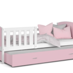 TAMI P2 voodi valge-roosa sistra mööbel moodne kodu uus sisustus lastetuba