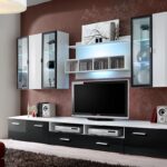quadro elutuppa must valge tv sistra mööbel sektsioon kaasaegne led korter maja tuba moekas 2020 pood
