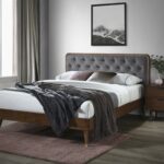 cassidy voodi pähkel parim hind alati magama puhkama hubane ase hall kangas kõrge peatugi peats moodne uus disain