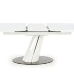 odense valge läikiv laud kroom alusel sistra mööbel pikendatav vaheplaadiga mehhanismiga mugav ja ilus uus tehnika 14