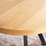 domingo ümmargune suur laud sistra mööbel tamme naturaalne spoon must metallist jalg vaheplaadiga reguleeritav avatud kodu sisustus tasuta tarne uus mudel 4