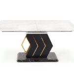 vincenzo söögilaud marmor efekt sistra mööbel must valge kuld kombinatsioon stiilne luksuslik disain suured ruumid pikendatav 0