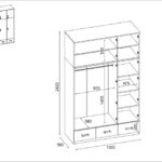 Riidekapp 150-242 sistra mööbel kodu uus sisustus moodne mööbel mõõdud