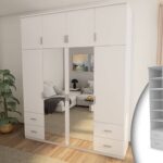 Riidekapp 200-242 valge peegliga sistra mööbel kodu uus sisustus moodne mööbel