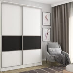 Riidekapp 2D-170 must-valge sistra mööbel kodu uus sisustus moodne mööbel