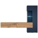 marino kaasaegne sektsioon Dark Blue, Flagstaff Oak tamm tumesinine sistra mööbel kodu sisustus kapp riiul vitriinkapp 0