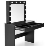 hollywood kosmeetikalaud meigilaud valgustusega led must sistra mööbel mööblipood peeglilaud suur sahtlitega magamistoas 4