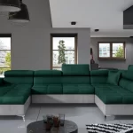 EDUARDO roheline-helehall u-kujuline nurgadiivan-voodi sistra mööbel moodne kodu uus sisustus 2