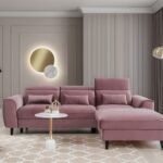 FOBLE roosa L-kujuline nurgadiivanvoodi sistra mööbel elutuba moodne kodu uus sisustus