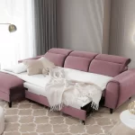 FOBLE roosa L-kujuline nurgadiivanvoodi sistra mööbel elutuba moodne kodu uus sisustus 3