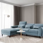 FOBLE sinine L-kujuline nurgadiivanvoodi sistra mööbel elutuba moodne kodu uus sisustus 2