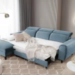 FOBLE sinine L-kujuline nurgadiivanvoodi sistra mööbel elutuba moodne kodu uus sisustus 3