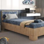 deko voodi shetland tamm sinine kangaga polsterdatud voodi lastele voodi lastetuba magamistuba 90 lai voodi sistra mööbel