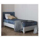 lagos 1 voodi sinine kangaga polsterdatud voodi peats peatugi eco nahk valge lastele voodi lastetuba magamistuba 90 lai voodi sistra mööbel 3