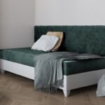 lagos 2 voodi roheline kangaga polsterdatud voodi peats peatugi seinapaneel eco nahk valge lastele voodi lastetuba magamistuba 90 lai voodi sistra mööbel