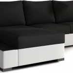 NEGRO must-valge Sawana 14-Soft 17 L-kujuline nurgadiivan nurgadiivanvoodi diivanvoodi sistra mööbel moodne elutuba kaasaegne kodu mugav mööbel